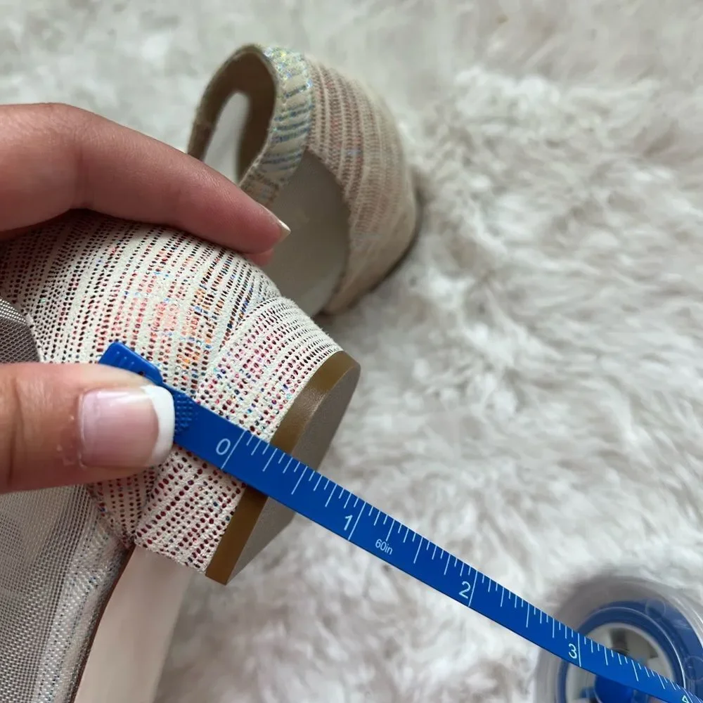 Ron white bowe multi color‎ rainbow colors mesh side flats size 5.5